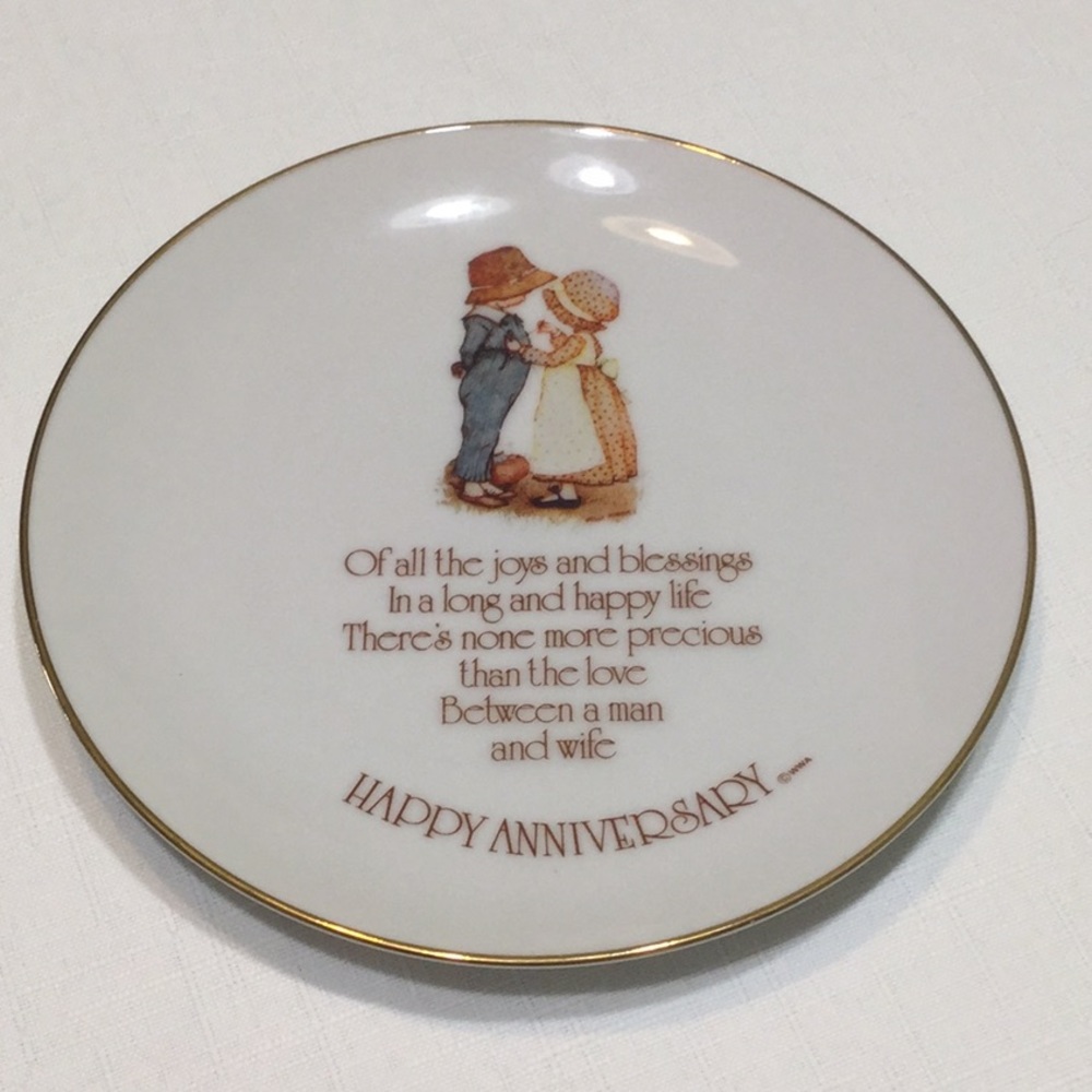Holly Hobbie Vintage Happy Anniversary Plate